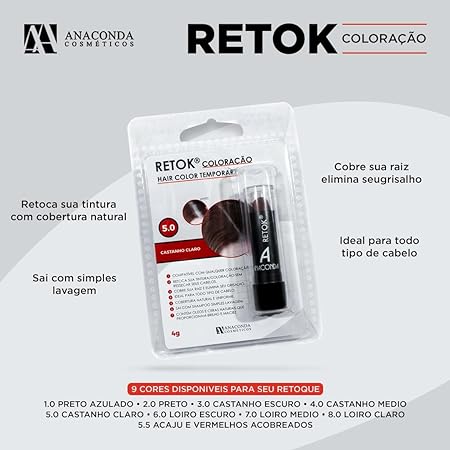 Anaconda Bastão Retok Coloração Preto Natural e Azulado 3g