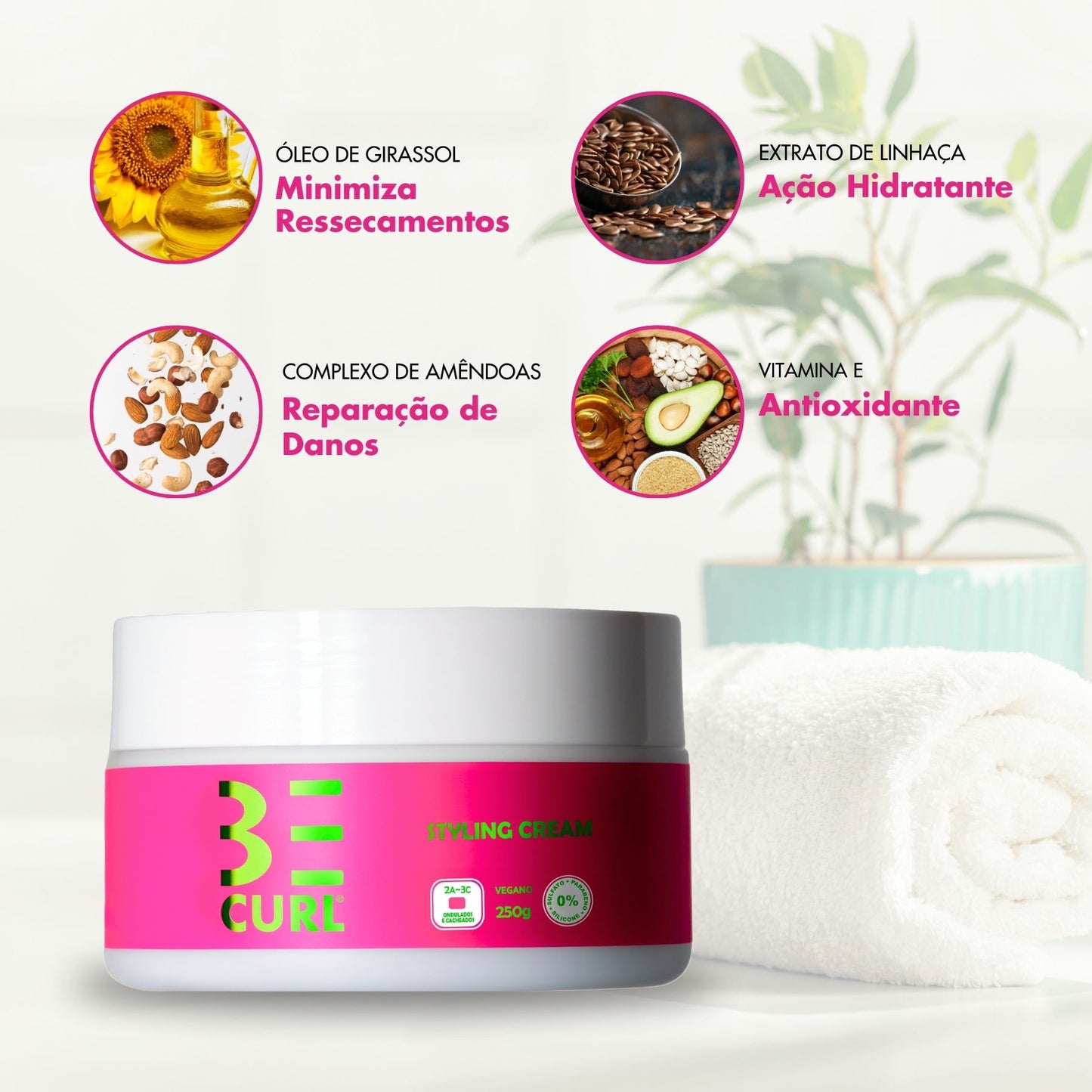 KIT Óleo  Nutri + Cr de Pentear Style Cream Cachos  Be Curl