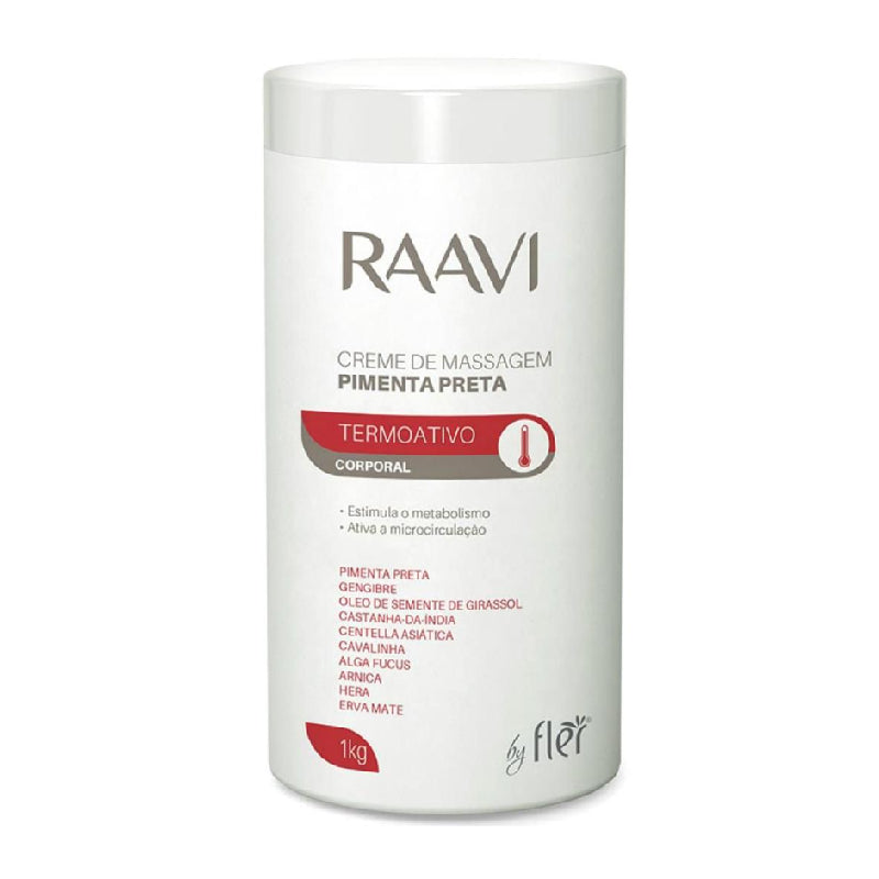 Raavi Creme de Massagem Pimenta Preta 1kg