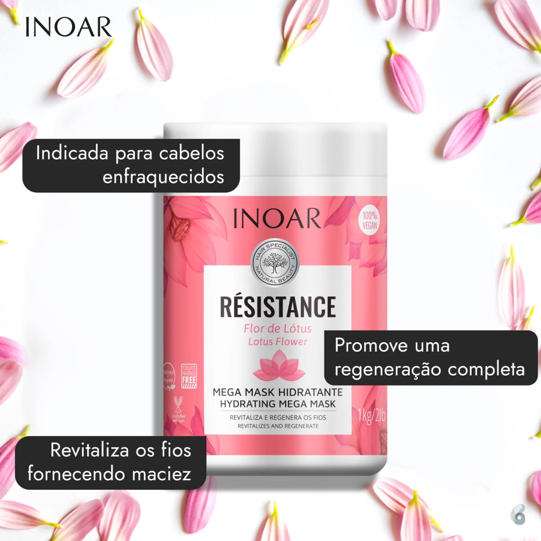 INOAR MÁSCARA RESISTANCE Flor de Lótus 1kg