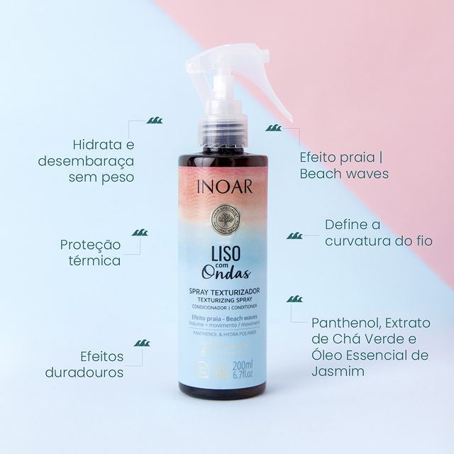 INOAR  Spray Texturizador Liso com Ondas 200ml