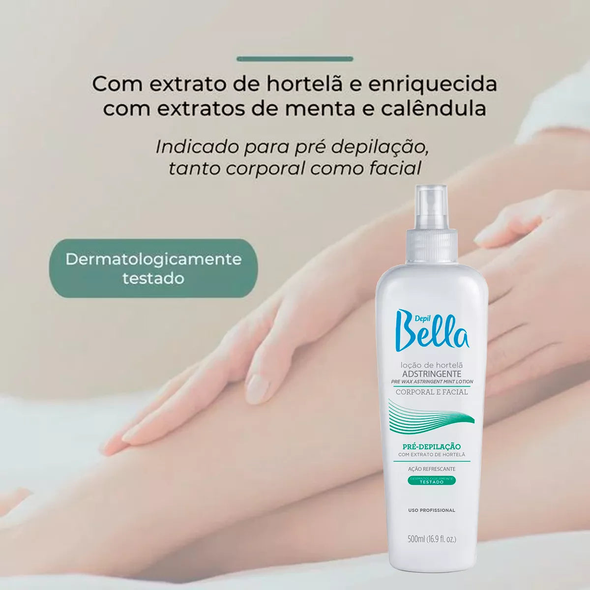 Depil Bella Loção Pré Depilatória Adstringente Hortelã 500ml