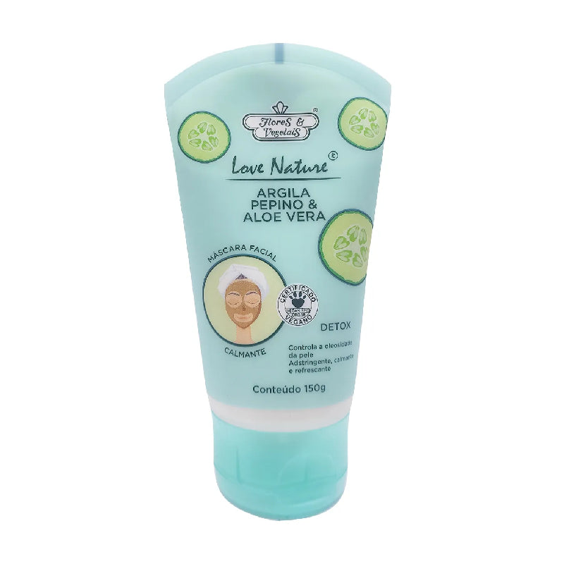 FLORES & VEGETAIS Máscara Argila Facial Pepino 150g