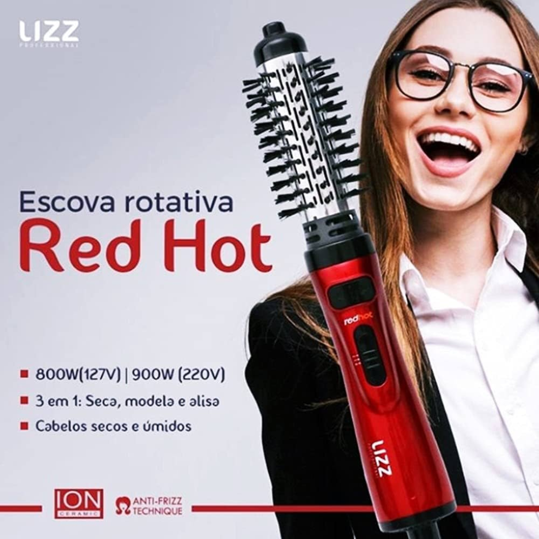 LIZZ Escova Rotativa Red Hot Bivolt