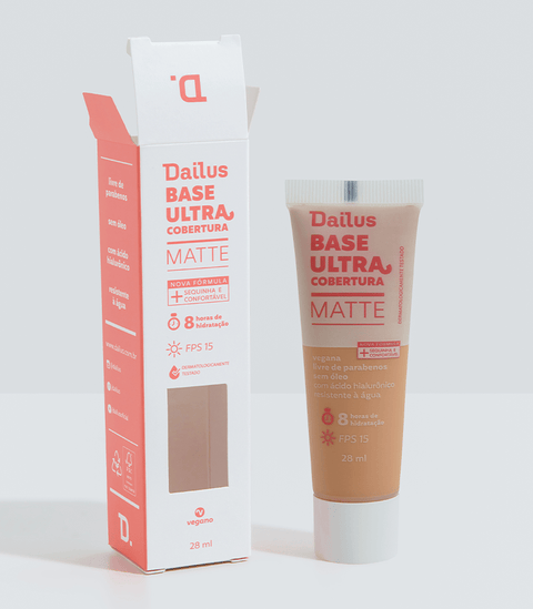 Dailus Base Líquida Ultra Cobertura Matte D6 Médio 28ml