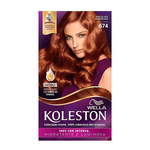 Wella Coloração Kit 6.74 Chocolate Acobreado Koleston 55g