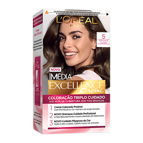 L'Oréal Coloração Imedia Excellence Creme 5.0 Castanho Claro