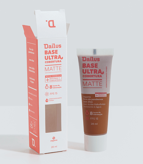 Dailus Base Líquida Ultra Cobertura Matte D10 Escuro 28ml