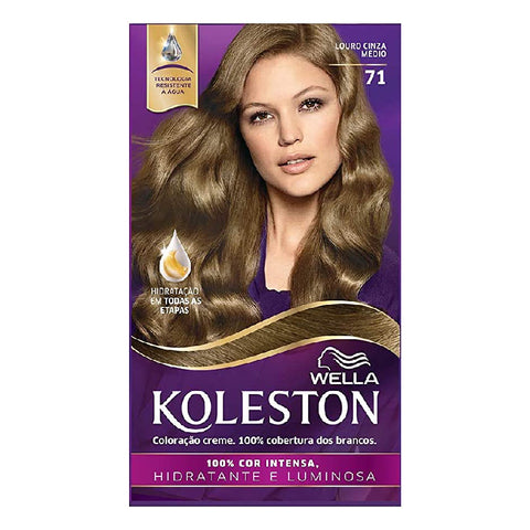 Wella Coloração Kit 7.1 Louro Cinza Médio Koleston 55g