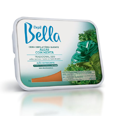 Depil Bella Cera Quente em Barra Algas com Menta Deo 1kg