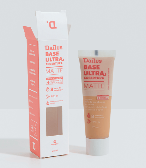 Dailus Base Líquida Ultra Cobertura Matte D5 Médio 28ml