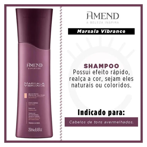 Amend Shampoo Realce da Cor Marsala 250ml