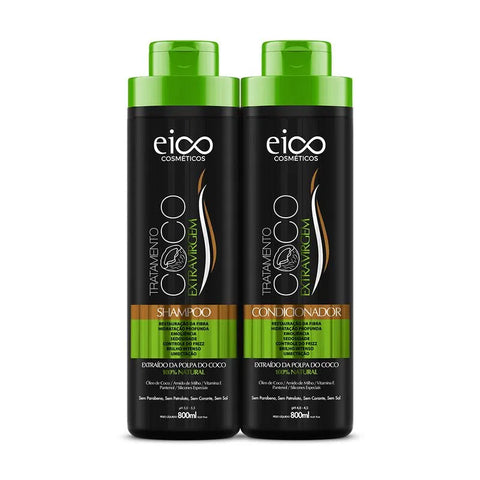 Eico Kit Óleo de Coco - Shampoo e Condicionador 800ml